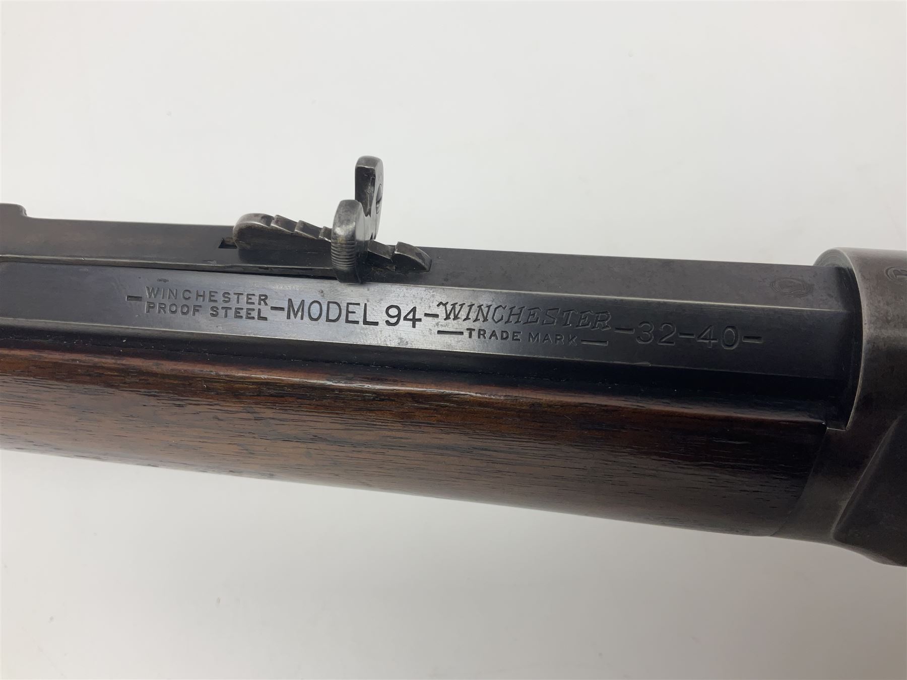 UNPROOFED SO RFD ONLY - late 19th century Winchester Model 94 lever action rifle in refinished condition, 32/40 cal.,the 61cm (24