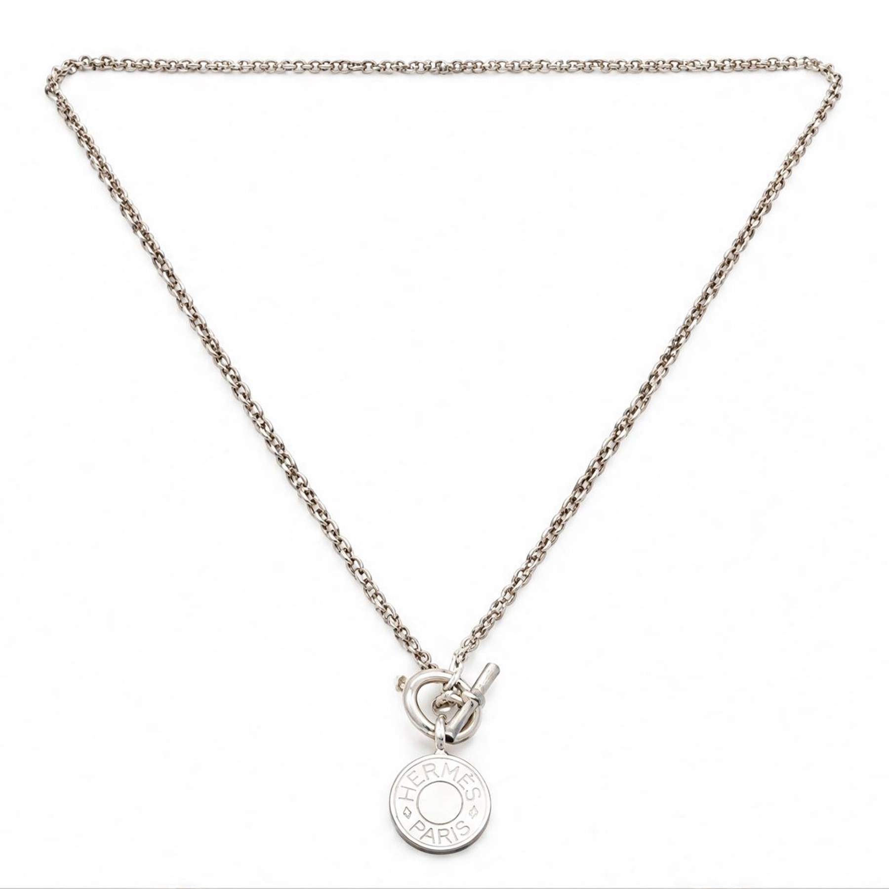 Hermès Amulettes Ex-Libres silver pendant necklace, London 2018, boxed