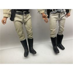 Two pairs of 1970s Lone Ranger and Tonto action figures, probably by Marx Toys; and Gabriel 'Silver' stallion horse; all unboxed (5)