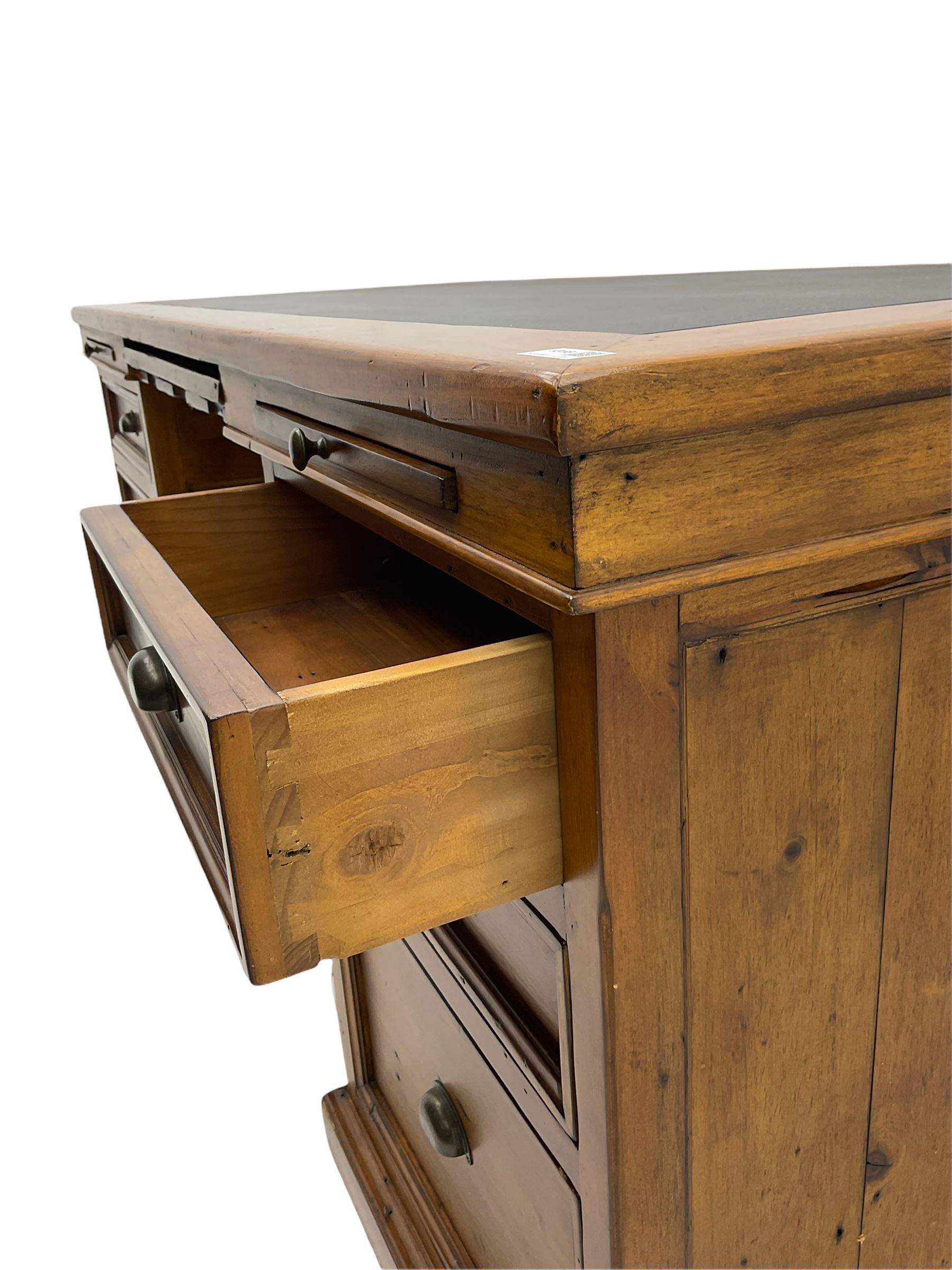 Barker & Stonehouse - Villiers reclaimed eastern pine twin pedestal desk, faux leather inset top