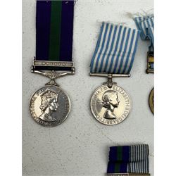 General Service medal for the conflict in Malaya and clasp, named to '22829852 SGT E.G. Sigston R.A.E.C' together with two Korea medal, Solomon Island 1978 medal and two miniatures 