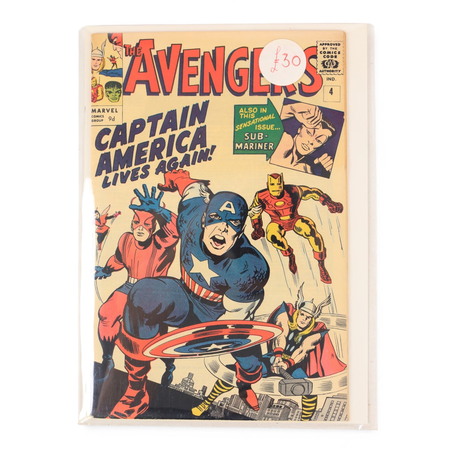 Two Marvel Silver Age 1964 'The Avengers' comic books, comprising issues #4 and #5