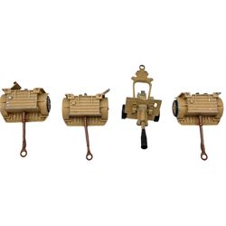 Various Makers - military vehicles comprising Schuco Kubelwagen and two Russian tanks, all boxed; and quantity of unboxed and playworn models including five Crescent Field Guns and Ammunition Limbers, Crescent Heavy Rescue Crane, Johilco Mobile Searchlight, Britains German Army BMW Combination, two Skybirds trucks etc; and a tin-plate armoured car.