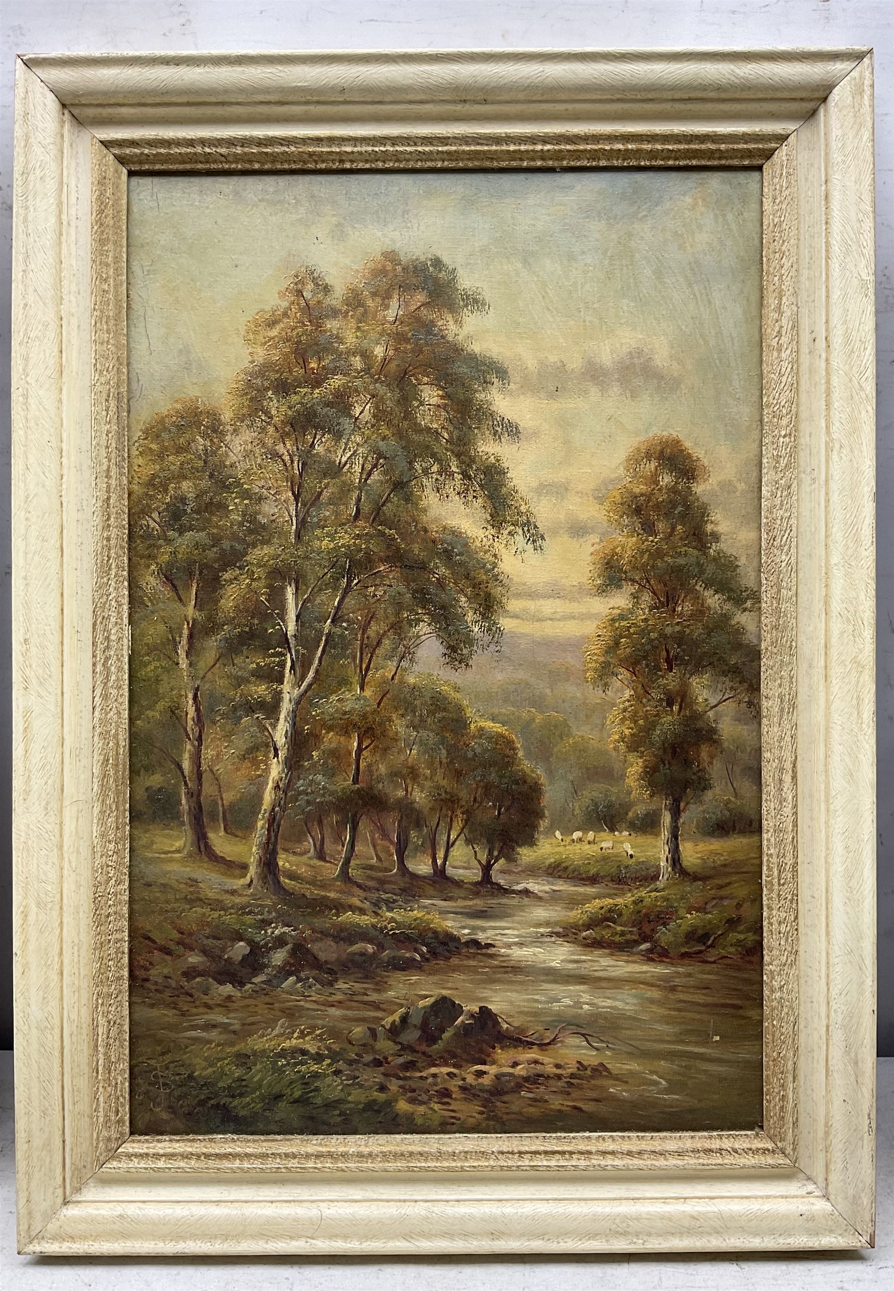 Sidney Yates Johnson (British fl.1890-1926): 'Lynmouth - Devon' Landscapes, pair oils on canvas signed with monogram, titled verso 45cm x 26cm (2)