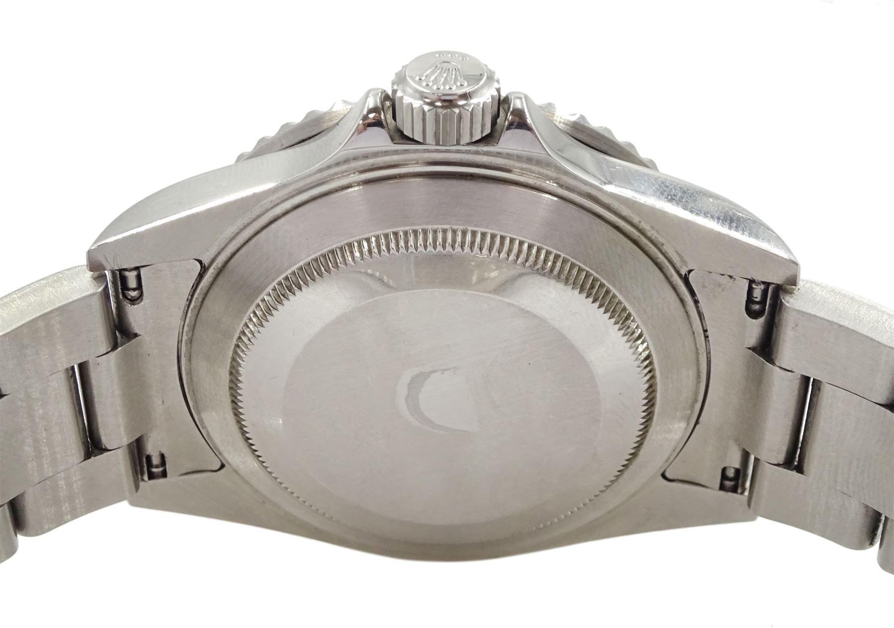 Rolex Oyster Perpetual Date Submariner 'Kermit' gentleman's stainless steel automatic wristwatch, circa 2005, model No 16610LV, serial No. D079091, 60 minute rotating green bezel, on Rolex Oyster stainless steel bracelet, with fold-over clasp, boxed with service guarantee dated 2014