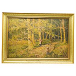 Tom Anderton (British 1894-1956): The Faggot Gatherers, oil on canvas unsigned 50cm x 77cm