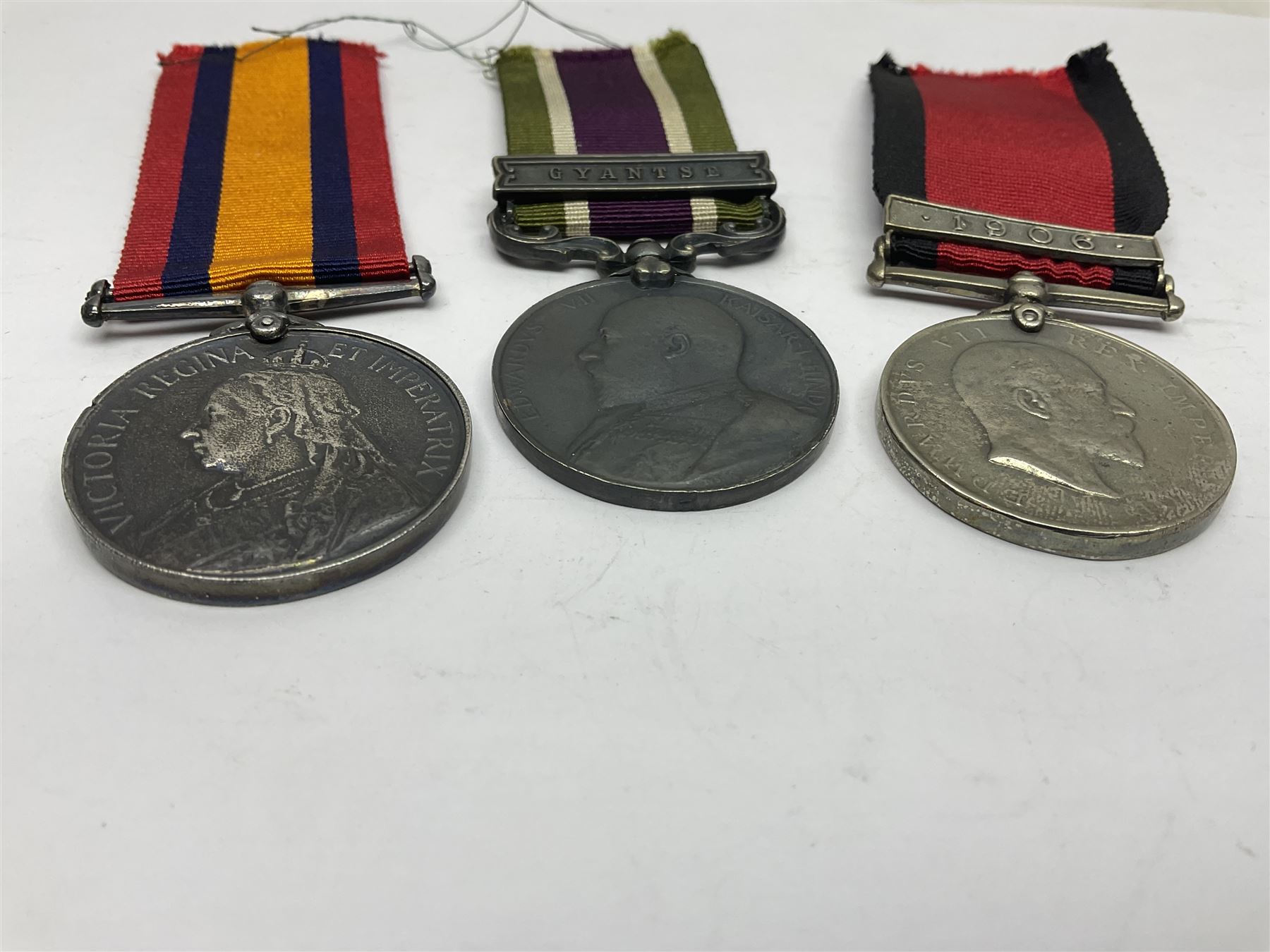 Seven copies of early medals - Waterloo, Crimea, Mediterranean, China 1900, Victoria Cross, Natal Rebellion and Tibet 1903-4; all with ribbons (7)