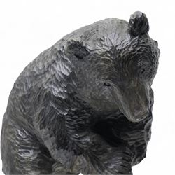 Black Forest style group of a bear and cub H34cm