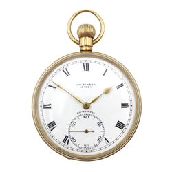 9ct gold open face keyless lever pocket 