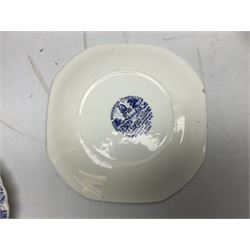Three Spode Italian pattern platters, together with a three masons dishes of various sizes and two other plates  
