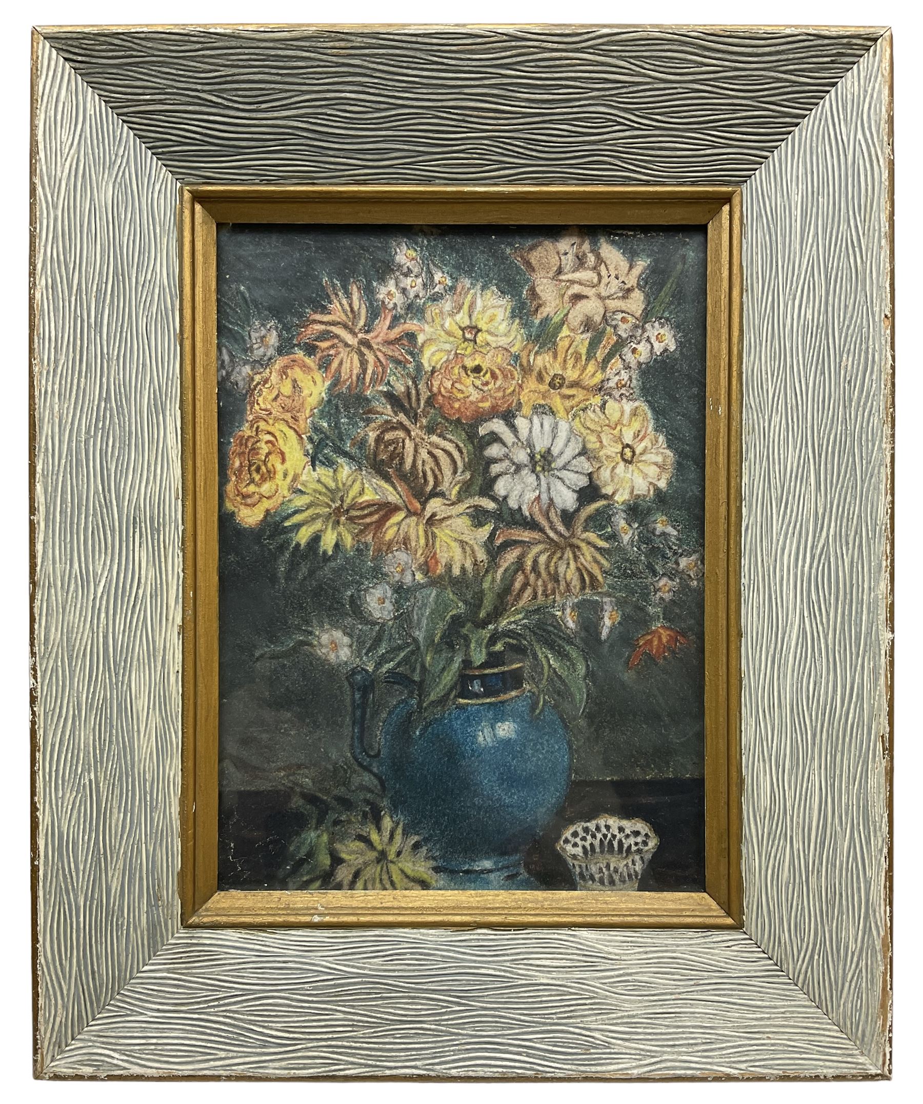 English School (Mid 20th century): Still Life of Flowers in a Vase, pastel unsigned 29cm x 21cm