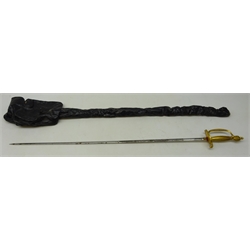 George V Diplomat's Ceremonial Sword, 80cm blade etched with scrolls and cypher, gilt braided grip and guard in leather scabbard, L98cm, in leather cover.   