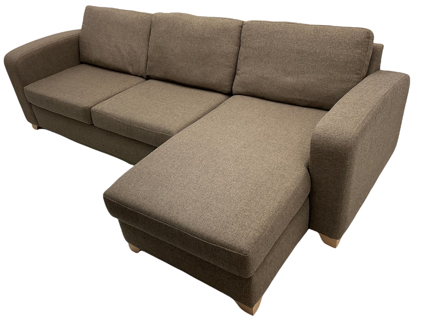 Lydia Deluxe - right-hand corner sofa bed, upholstered in mocha fabric