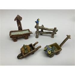 Collection Hummel figures by Goebel, together with three hummel landscapes, Hummel Quelle, Hummel Weiher and Hummel Garten