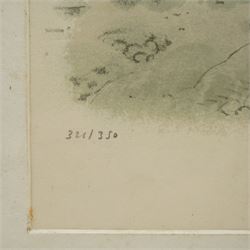 David Gentleman (British 1930-): 'Seven Sisters' Sussex, limited edition colour lithograph signed and numbered 321/350 in pencil 43cm x 55cm