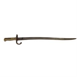 French 1866 Chassepot bayonet, with steal scabbard, overall L71cm 