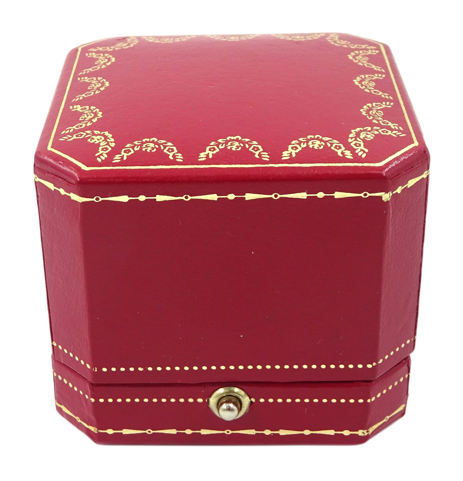  Cartier Ellipse 18ct gold single stone ruby ring, hallmarked, boxed