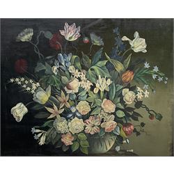 Dutch School (18th/19th century): Still Life of Flowers in a Vase, oil on canvas signed with monogram 90cm x 70cm