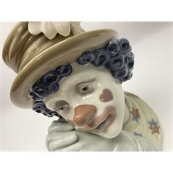 Lladro bust, Melancholy Clown no. 542, H30cm