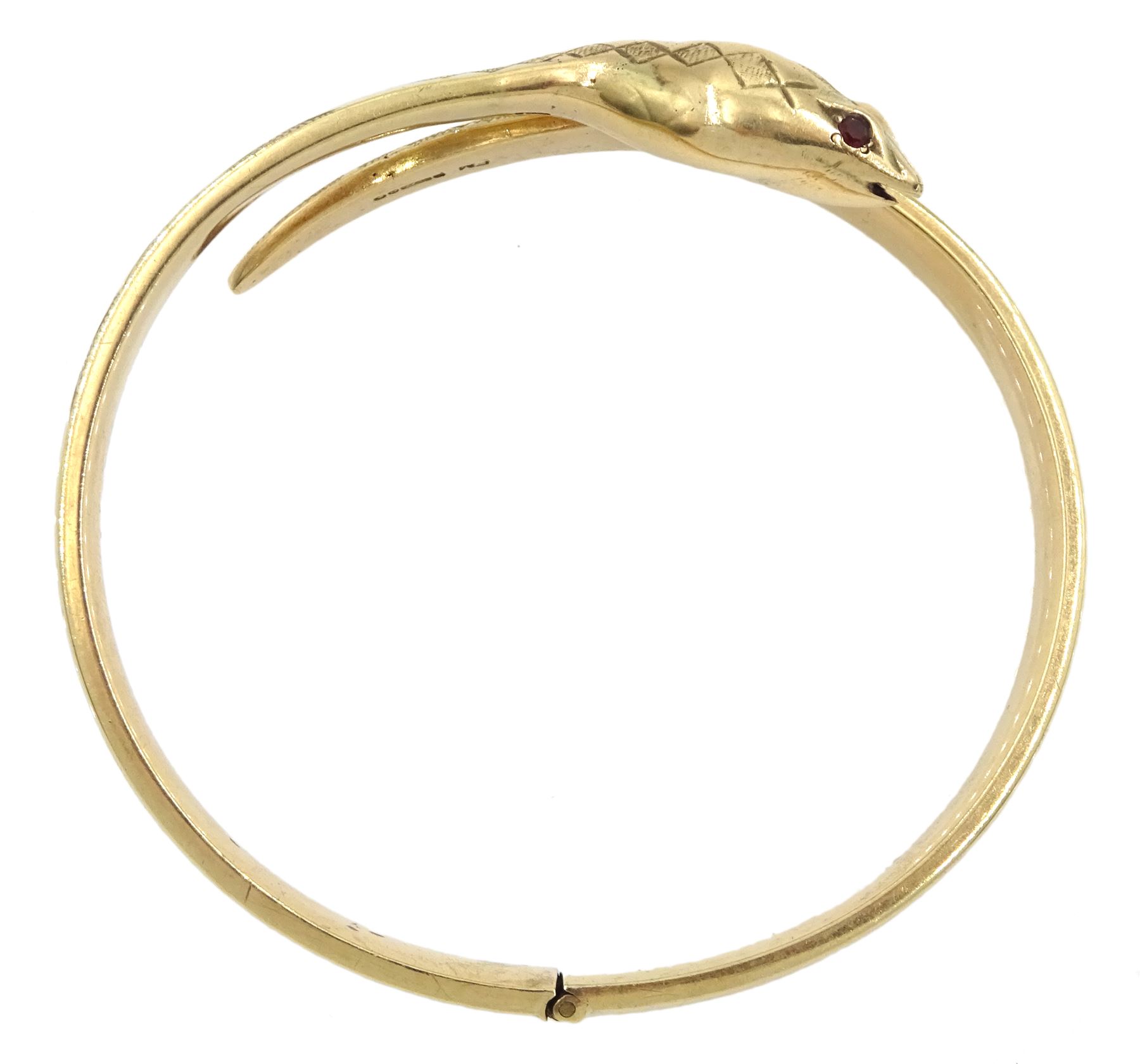 9ct gold hinged snake bangle | Jewellery | 56015