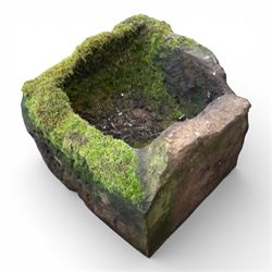 Two 19th century hewn stone planters