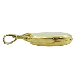 18ct gold gold oval locket, hallmarked, approx 12.25gm