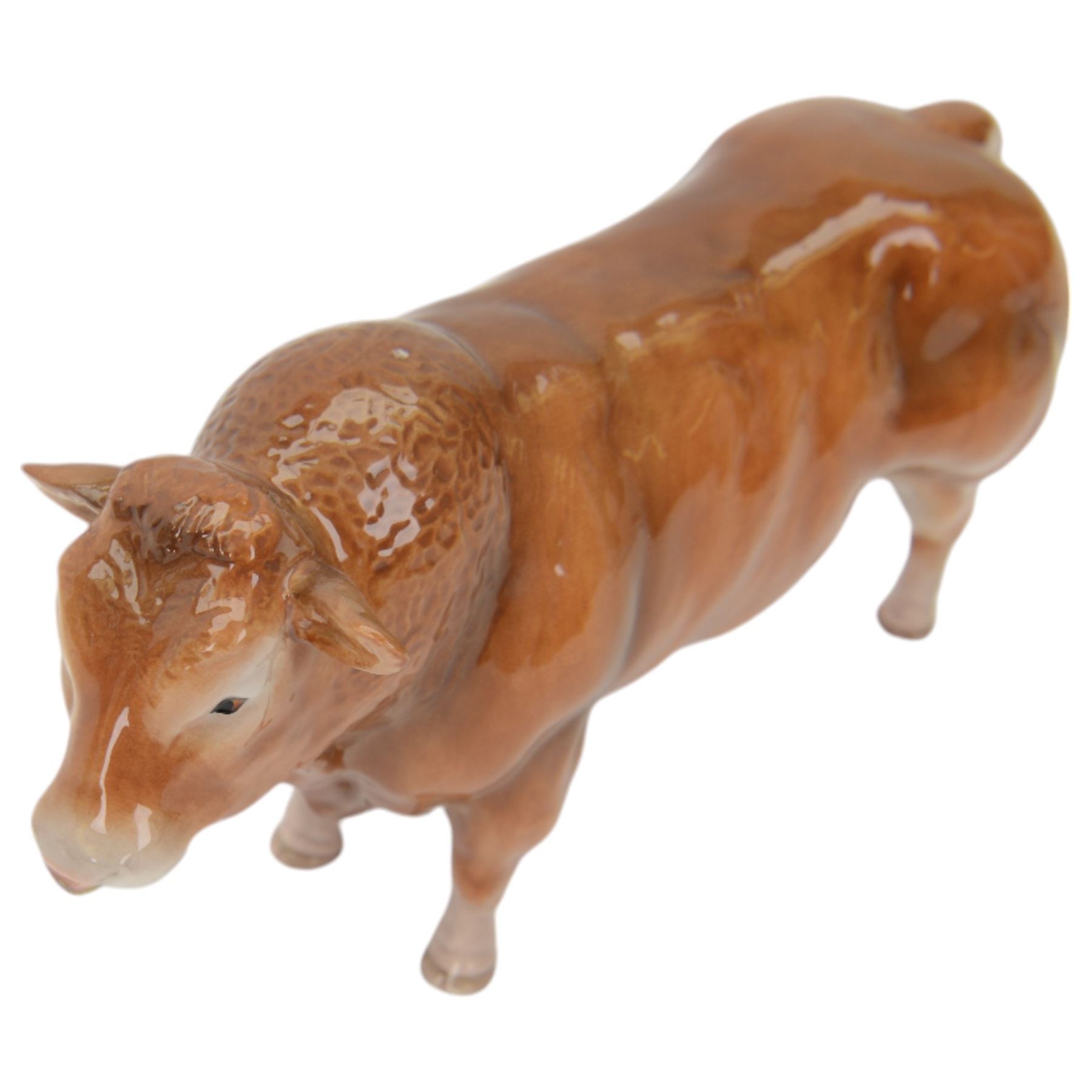 John Beswick Limousin Bull, together with Beswick Connoisseur Polled Hereford Bull in matt