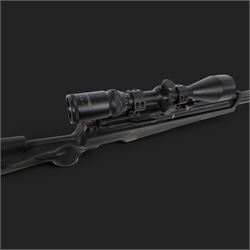 Hatsan AT44-10 air rifle, .22 cal, Max pressure 200 bar, serial number 041420511, fitted with 3-12x50 scope, L118cm