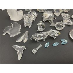 Swarovski Crystal animals, to include sheep, pigs, antelope, cockeral and hen, chicks, Pegasus, owls, giraffe, etc, together with Swarovski Crystal dancer, Isadora