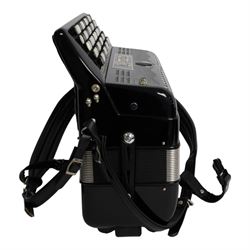 SEM Ciao 5-row digital reedless chromatic button midi-accordion, with 87-black and white buttons and 120 bass buttons, in black high gloss case, with carry strap and original hard carrycase