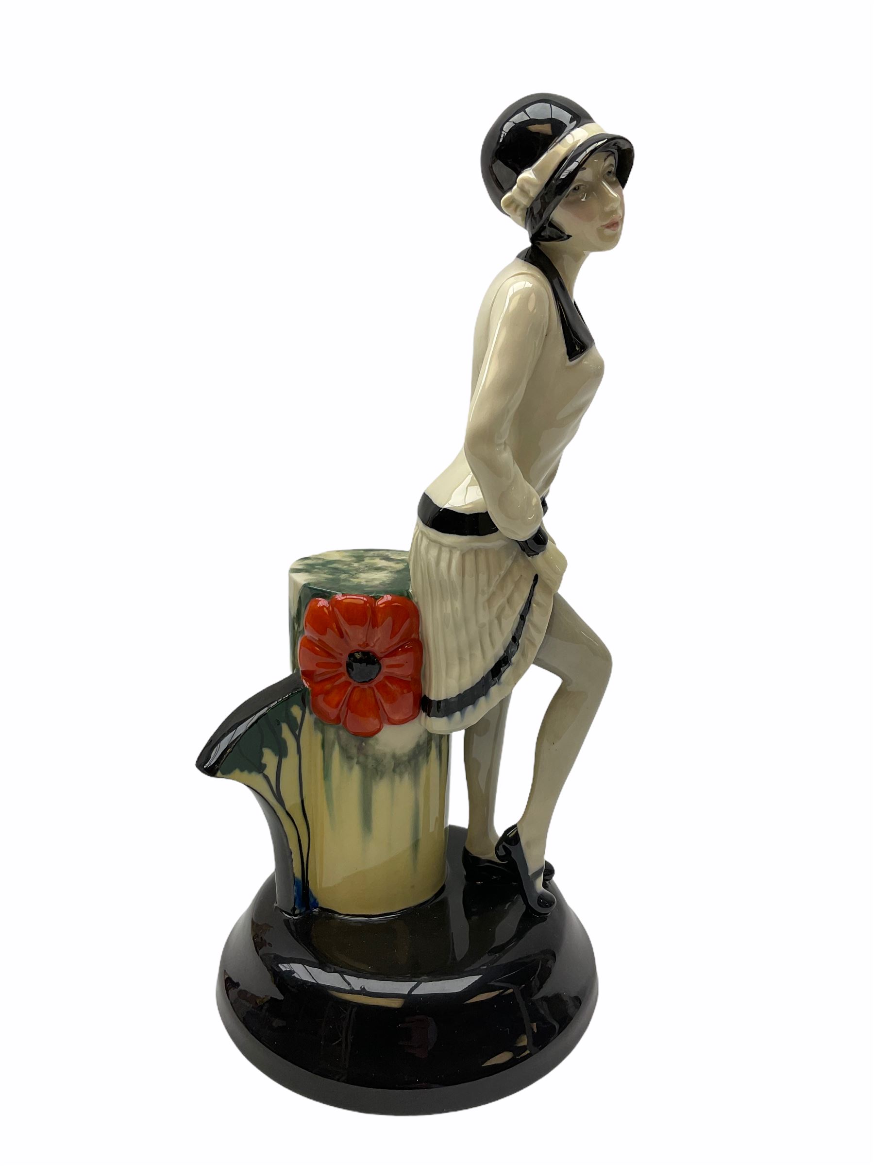 Three Kevin Francis figures produced by Peggy Davies ceramics, Clarice Cliff Centenary Figure H27cm, Tallulah Bankhead H26cm and Chantella H21cm. 