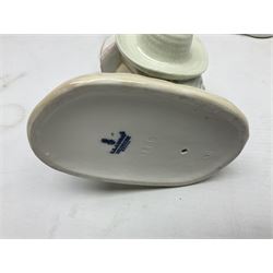 Three Lladro figures, comprising Modern Mother no 5873, Dropping the Flowers no 1285 and On the Beach no 1481, all with original boxes, largest example H30cm