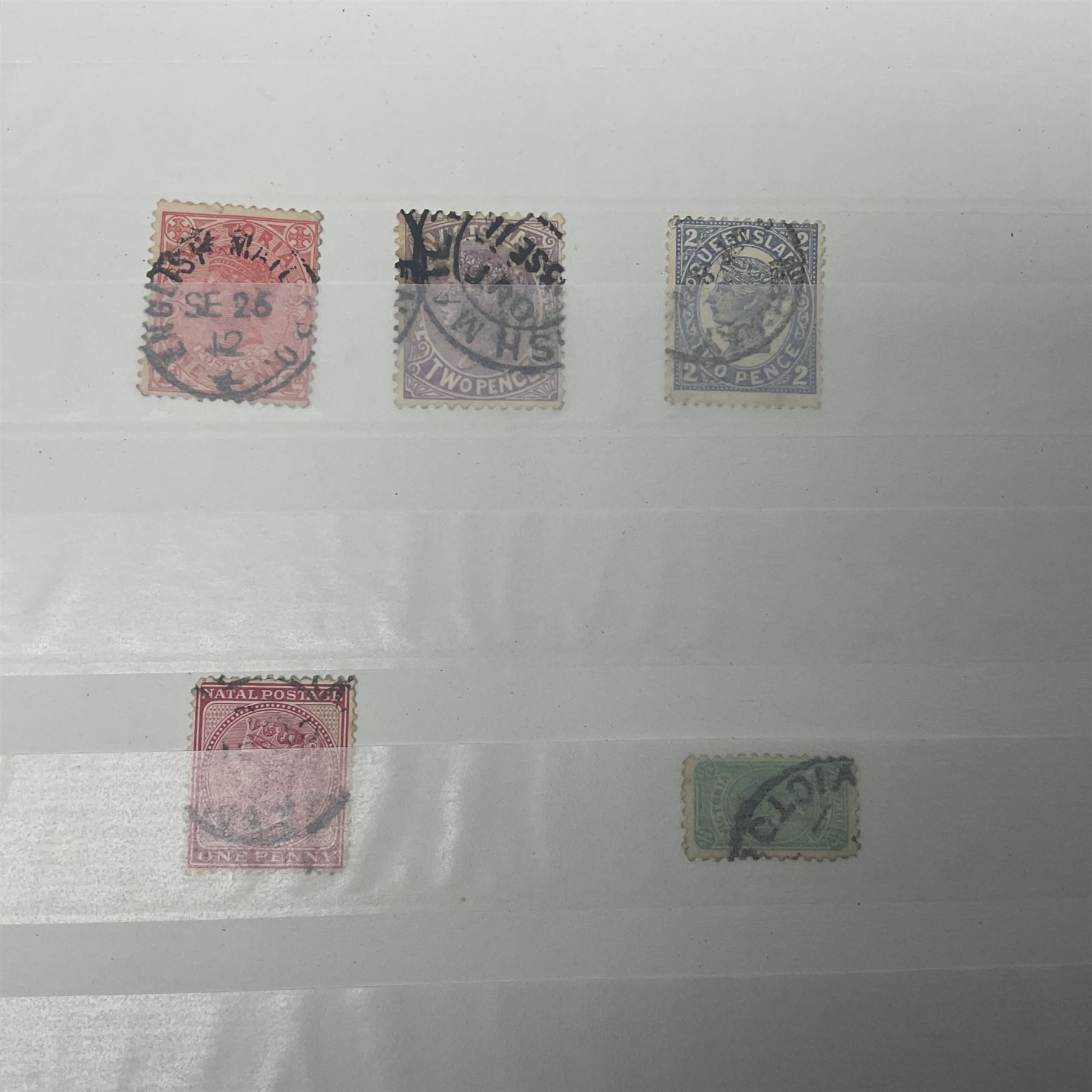 Queen Victoria and later mostly Great British stamps, including 1856 one shilling, 1870 half penny 'bantam', various 1862-64 issues etc, housed in a blue stockbook