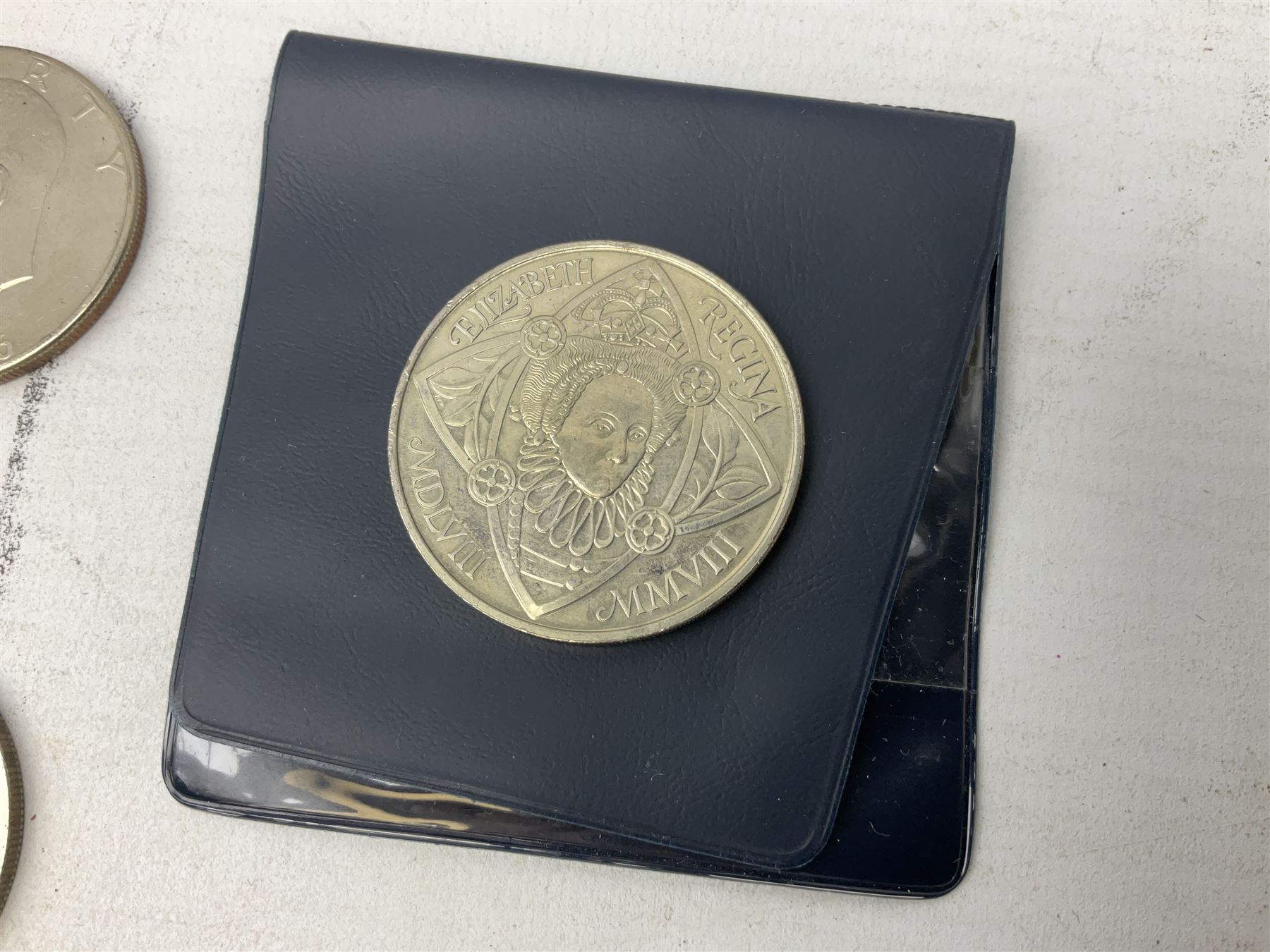 Coins and banknotes, including Lowther mis-printed five pound note 'HH09', Somerset one pound note 'CZ13', United States of America 1971 and 1976 one dollar coins, Great British commemorative crowns, Queen Elizabeth II 1997 two pound coin, 2008 five pound coin, King George V 1920 and 1931  florins and various other pre-decimal coins