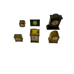 Six Miniature mantle clocks