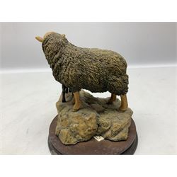 Border Fine Arts limited edition Herdwick Ewe and Lamb figure group, by Ray Ayres, 270/500, with wood base and certificate, H16cm