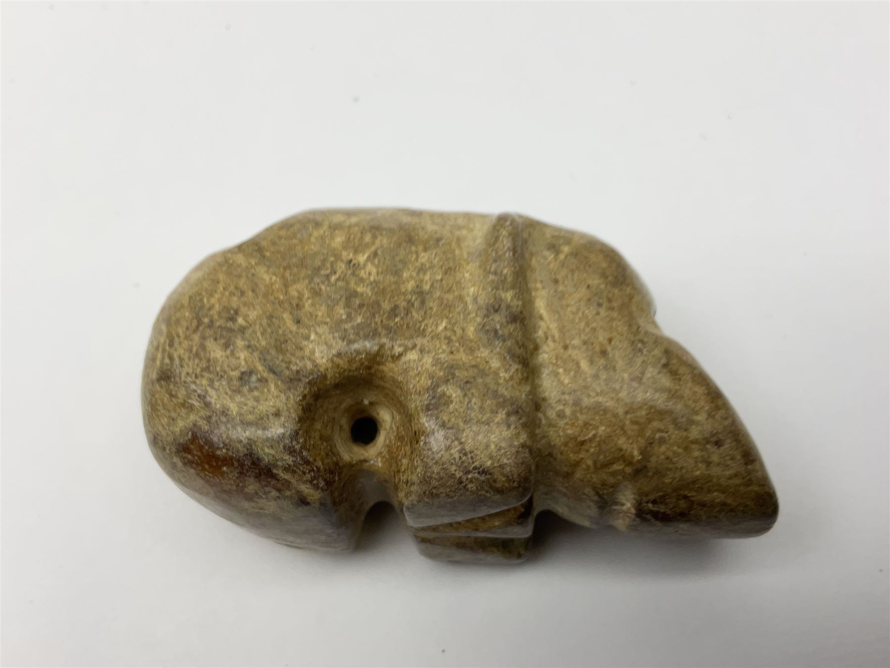 Chinese hardstone carving of a fish amongst coral, with platted rope handle, together with other hardstone and soft stone carvings  