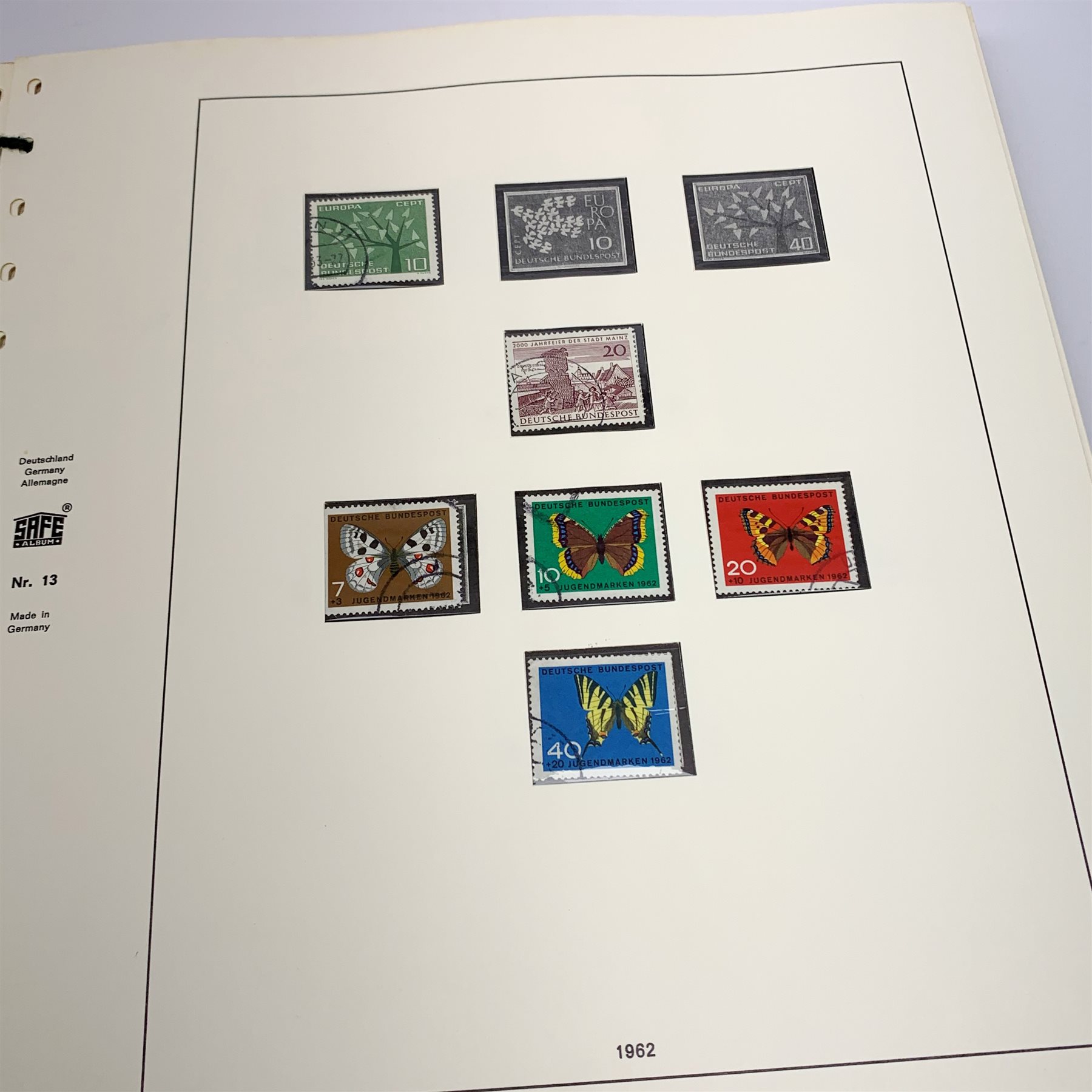 'Safe Album' printed pages 'Bundesrepublik Deutschland' West Germany, stamps from 1949 - 1972, mostly complete with a few gaps, mint and used