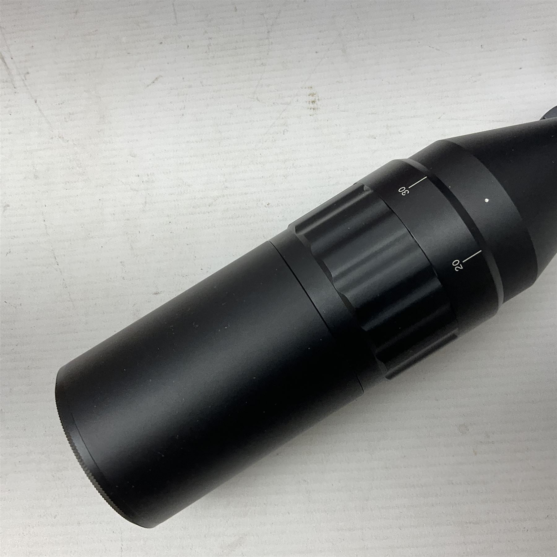 Four shooting accessories - Riflescope 3-9 x 50 scope; Digital Trail Camera; Megaorei M3 night sight add on; and Logan Gun Lamp; all boxed (4)