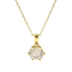 18ct gold round brilliant cut diamond pendant necklace, diamond 1.51 carat, with Wold Gemo...