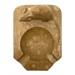 'Mouseman' oak ashtray with carved mouse signature, by Robert Thompson of Kilburn