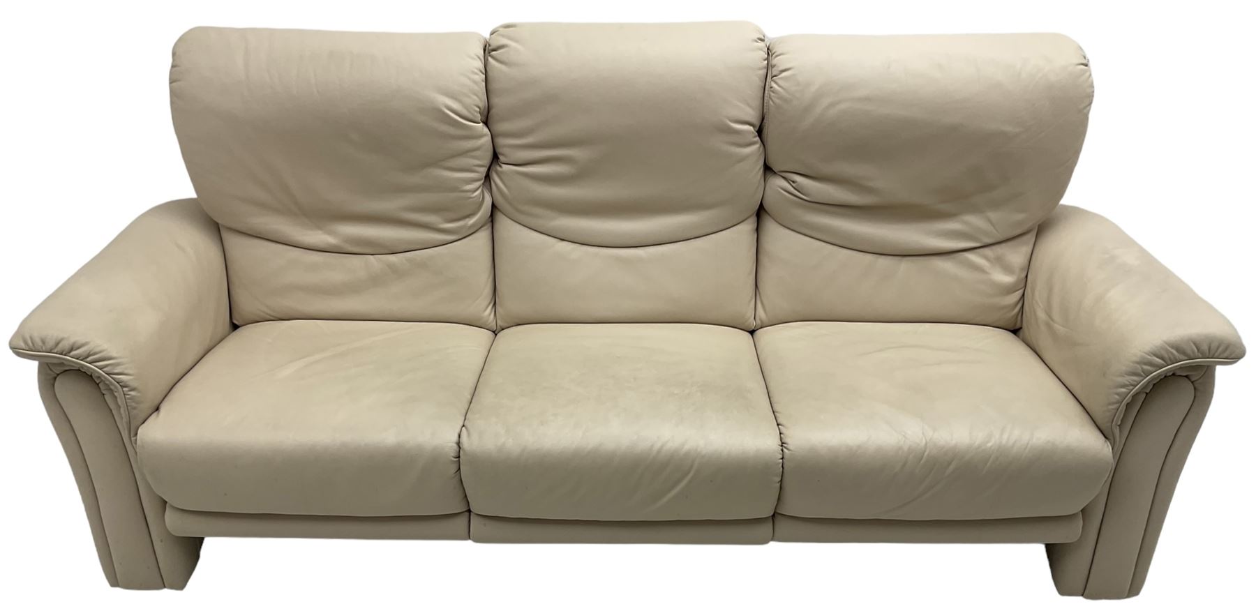 Himolla - three seat sofa upholstered in cream leather