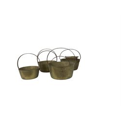 Collection of brass jam pans