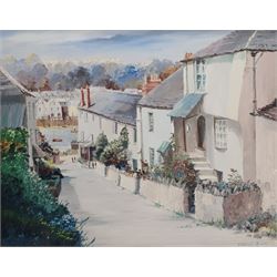 Lester Atack (British 1900-1973): Cornish Coastal Views, three oils on board and a similar watercolour signed, max 39cm x 50cm (4)