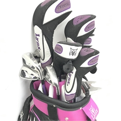 Set ladies Lynx golf clubs with bag and trolley      