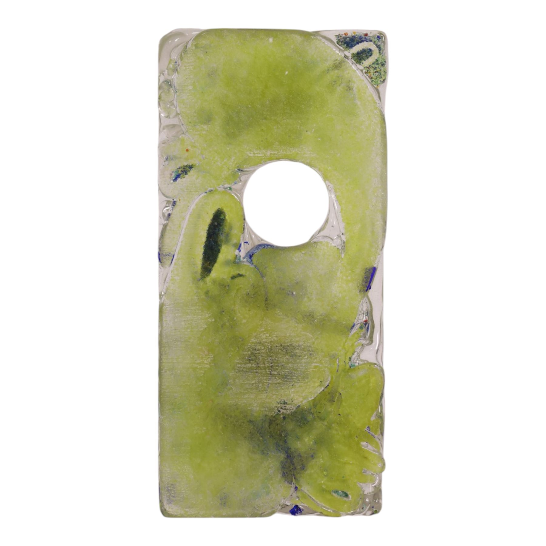 Rectangular clear glass sculpture 'Hanging Tableaux' by Will Shakspeare, H28cm