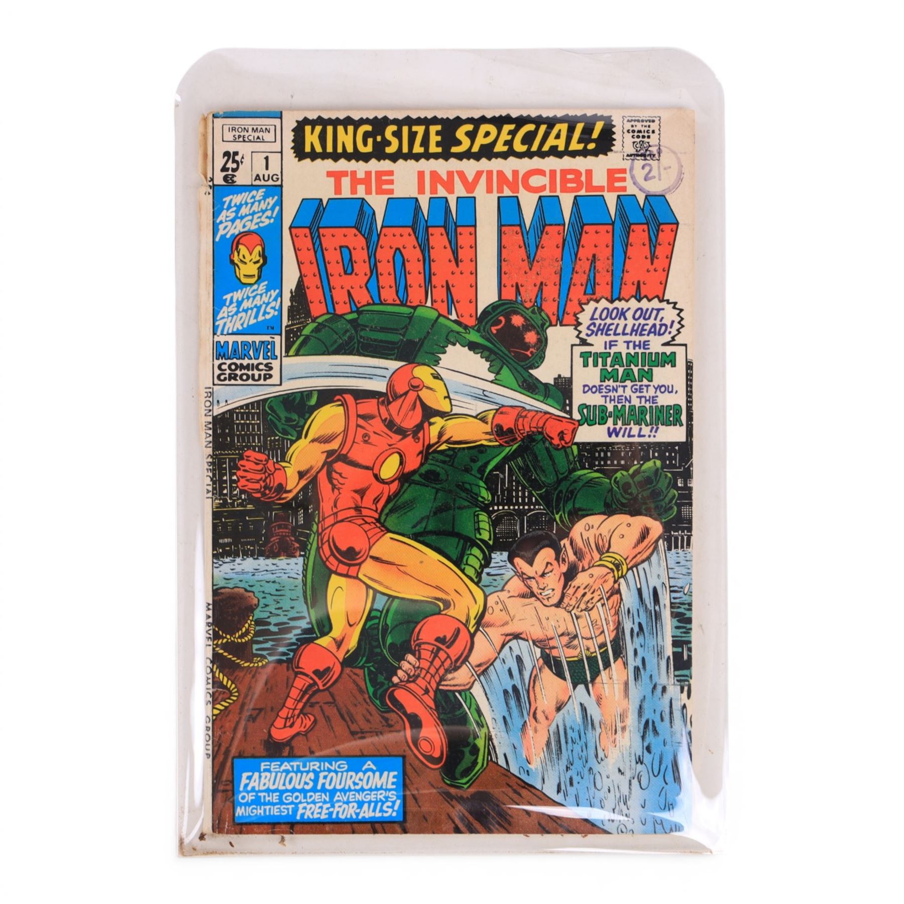 Two Marvel Silver Age comic books, comprising 1968 one-shot 'Iron Man and Sub-Mariner' #1 and 1970 'The Invincible Iron Man King Size Special' #1