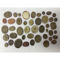 Large and impressive collection of Grand Tour cameos and intaglios (impronte), mostly red plaster examples
