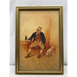 Levenson T Johnson (British 19th Century) after Frederick Barnard (British 1846-1896): The Characters of Charles Dickens - 'Mr Micawber' 'Captain Cuttle' 'Uriah Heep' 'Mrs Gamp' 'Bill Sykes' and 'Mr Pickwick', set of six watercolours signed with monogram and dated 1903 or 1904, one inscribed verso 45cm x 29cm (6)