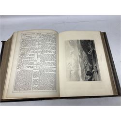 Victorian The Family Devotional Bible, by Rev Matthew Henry, pub. London and New York, The London Printing & Publishing Co, circa 1860, with steel engraving plates and gilt edges, L35cm
